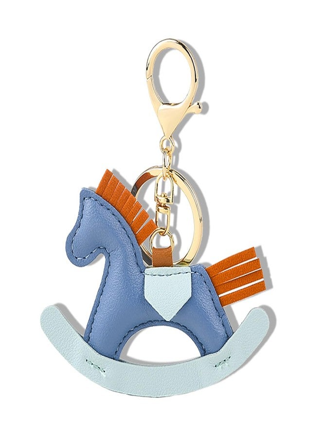 Zitokin Leather Horse Keychain Accessories, Cute Pony Bag Charm Key Chain for Handbags Gifts for Women (Blue) - Image 1